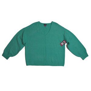 Vince Camuto Aqua Drop Shoulder Soft Cozy Long Sleeve V-Neck Sweater Sz L